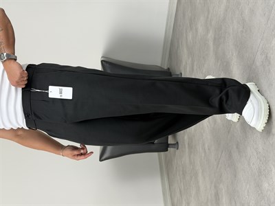 DABIL FACE KUMAŞ PİLELİ BAGGY PANTOLON SİYAH