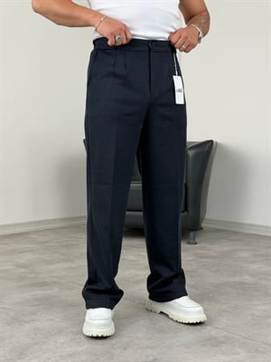 DABIL FACE KUMAŞ PİLELİ BAGGY PANTOLON LACİVERT