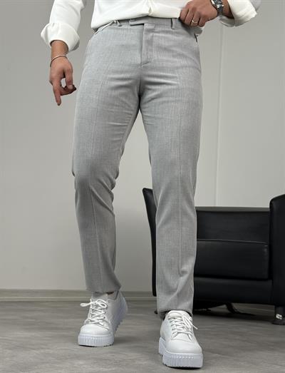 DİL DETAY KANCALI PREMİUM KUMAŞ PANTOLON GRİ