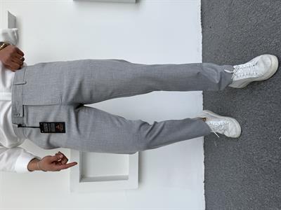 Dil Detay Klasik Premium Kumaş Pantolon Gri