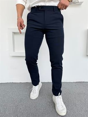 Dil Detay Klasik Premium Kumaş Pantolon Lacivert