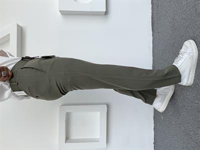 Dil Detay Klasik Premium Kumaş Pantolon Çağla Yeşili