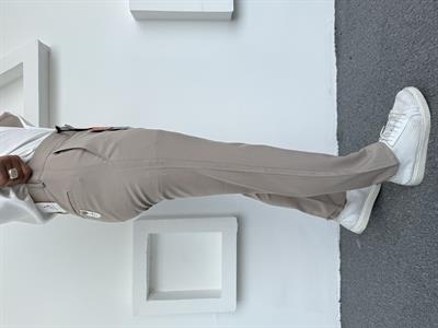 Dil Detay Klasik Premium Kumaş Pantolon Acı Krem