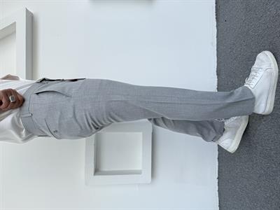 Dil Detay Klasik Premium Kumaş Pantolon Gri