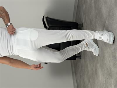 DUBLE PAÇA FİTİLLİ JOGGER PANTOLON BEYAZ