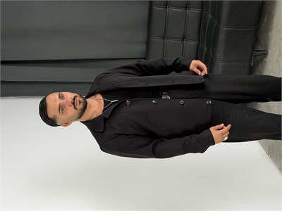 Düğmeli Klasik Ceket Siyah
