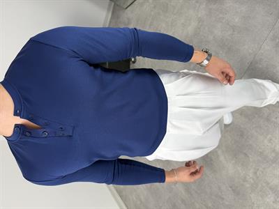 DÜĞMELİ MODAL KUMAŞ PREMİUM SWEATSHİRT LACİVERT