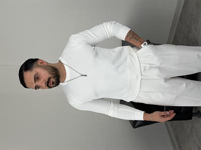 ELMAS KUMAŞ BASİC TRİKO SWEATSHİRT BEYAZ