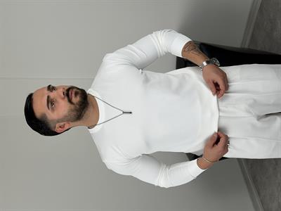 ELMAS KUMAŞ BASİC TRİKO SWEATSHİRT BEYAZ