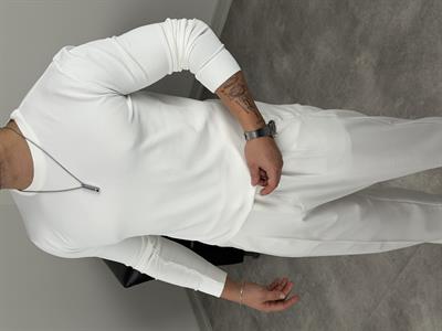 ELMAS KUMAŞ BASİC TRİKO SWEATSHİRT BEYAZ