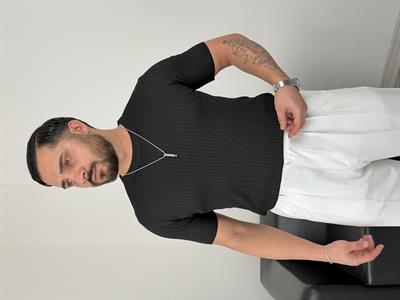 ELMAS TRİKO HALAT DESEN BİSİKLET YAKA TİŞÖRT SİYAH