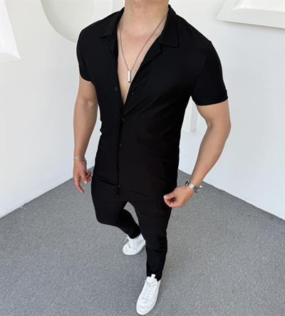 Fitil Detay Ottoman Takım Siyah