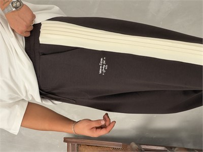 Garnili Nakış Detaylı Süper Baggy Eşofman Acı Kahve
