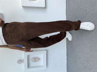 GRAMAJLI BAGGY KALIP KADİFE PANTOLON ACI KAHVE