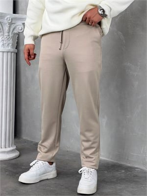 Gramajlı Jogger Pantolon Bej