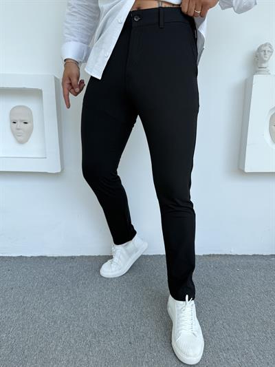 GRAMAJLI KLASİK SLİMFİT KUMAŞ PANTOLON SİYAH