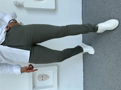 GRAMAJLI KLASİK SLİMFİT KUMAŞ PANTOLON ÇAĞLA YEŞİLİ