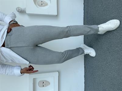 GRAMAJLI KLASİK SLİMFİT KUMAŞ PANTOLON GRİ