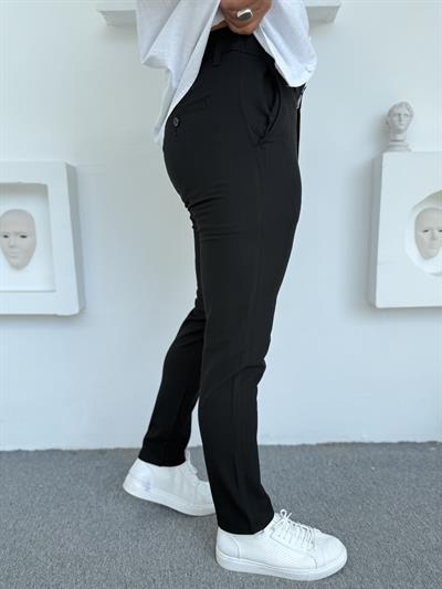 GRAMAJLI KLASİK SLİMFİT KUMAŞ PANTOLON SİYAH