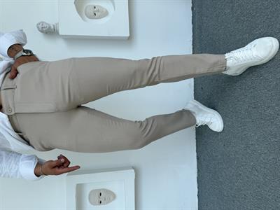 GRAMAJLI KLASİK SLİMFİT KUMAŞ PANTOLON KREM