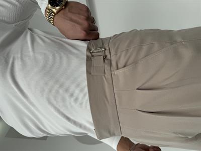 Harvest Model Kumaş Pantolon Ottoman Polo Yaka Sweatshirt Takım Bej