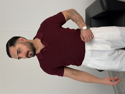 HFA AÇMA YAKA %100 PAMUK TRİKO TİŞÖRT MÜRDÜM