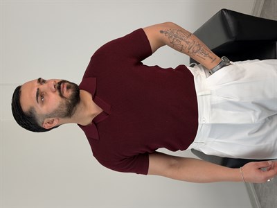 HFA AÇMA YAKA %100 PAMUK TRİKO TİŞÖRT MÜRDÜM