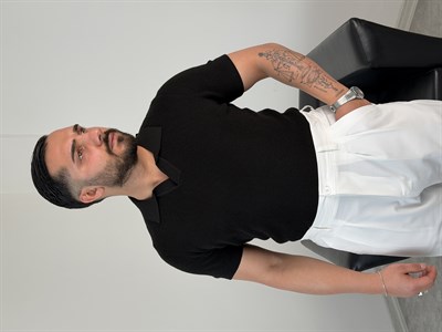 HFA AÇMA YAKA %100 PAMUK TRİKO TİŞÖRT SİYAH