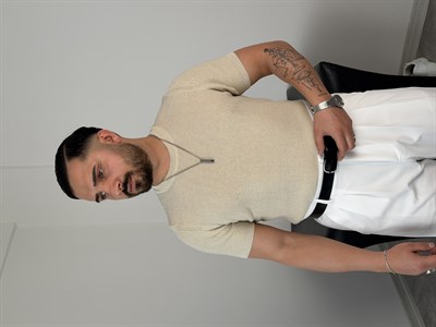 HFA BİSİKLET YAKA PAMUK TRİKO TİŞÖRT BEJ