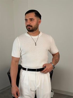 HFA BİSİKLET YAKA PAMUK TRİKO TİŞÖRT BEYAZ