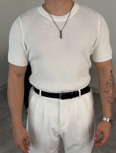 HFA BİSİKLET YAKA PAMUK TRİKO TİŞÖRT BEYAZ