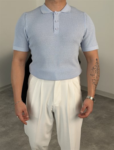 HFA DÜĞMELİ POLO YAKA TRİKO TİŞÖRT BEBE MAVİSİ