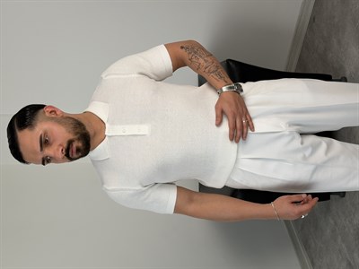 HFA DÜĞMELİ POLO YAKA TRİKO TİŞÖRT BEYAZ