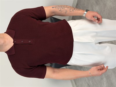 HFA DÜĞMELİ POLO YAKA TRİKO TİŞÖRT MÜRDÜM