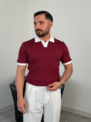 HFA YAKA RENKLİ TRİKO TİŞÖRT MÜRDÜM