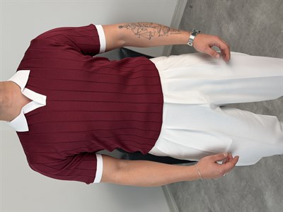 HFA YAKA RENKLİ TRİKO TİŞÖRT MÜRDÜM