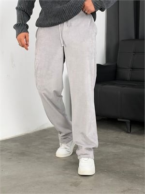 HL  Beli Lastik Kadife Baggy Pantolon Gri