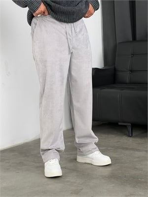 HL  Beli Lastik Kadife Baggy Pantolon Gri