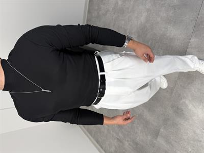 İÇERİSİ PAMUKLU BALIKÇI YAKA SWEATSHİRT SİYAH