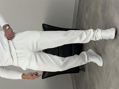 İÇİ ŞARDONLU POLO YAKA TAKIM BEYAZ