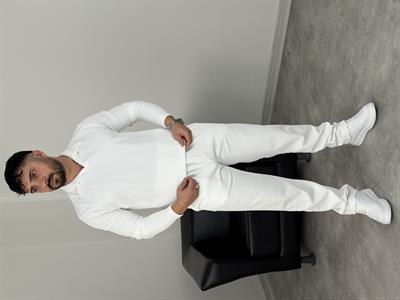 İÇİ ŞARDONLU POLO YAKA TAKIM BEYAZ