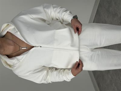 İÇİ ŞARDONLU PİKE PREMİUM TAKIM BEYAZ