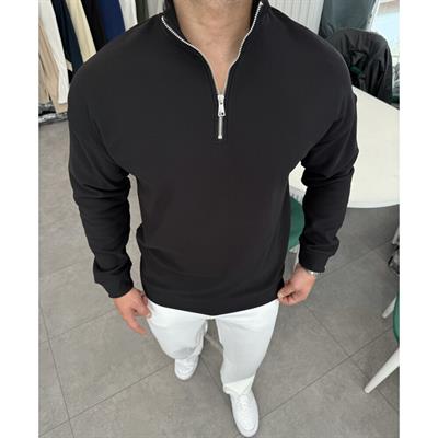 İÇİ ŞARDONLU YARIM FERMUAR SWEATSHİRT