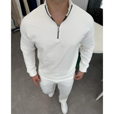 İÇİ ŞARDONLU YARIM FERMUAR SWEATSHİRT