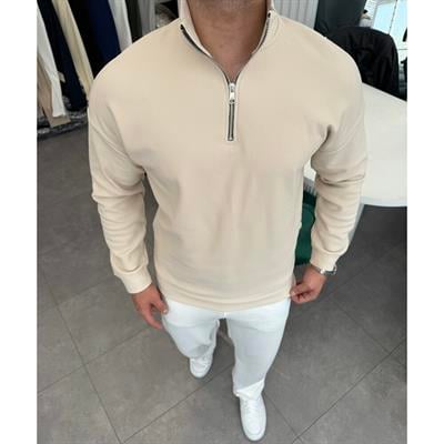 İÇİ ŞARDONLU YARIM FERMUAR SWEATSHİRT