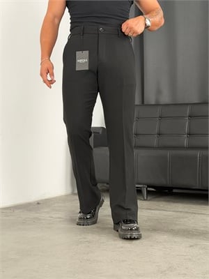 İspanyol Paça Premium Kumaş Pantolon Siyah