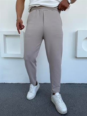 İthal Crap Kumaş Boyfriend Pantolon Bej