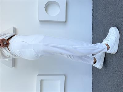 İthal Crap Kumaş Boyfriend Pantolon Beyaz