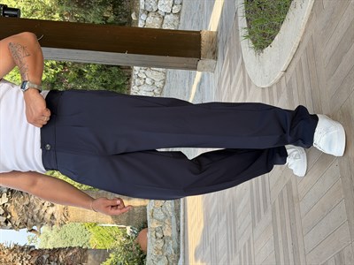 İTHAL PARAŞÜT KUMAŞ PİLELİ BAGGY PANTOLON LACİVERT