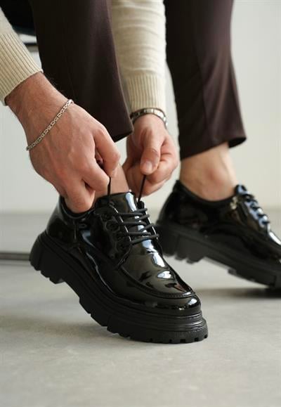 KALIN TABAN KLASİK B2 AYAKKABI RUGAN SİYAH